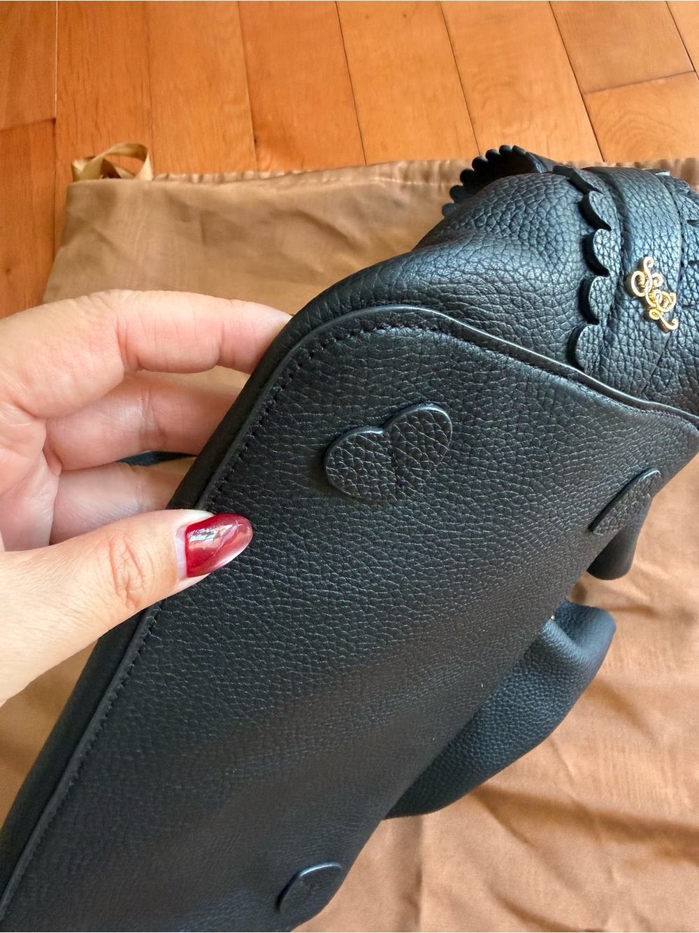 Stoney Clover Lane Leather Henrietta Bucket Bag Noir Black - Picture 5 of 16